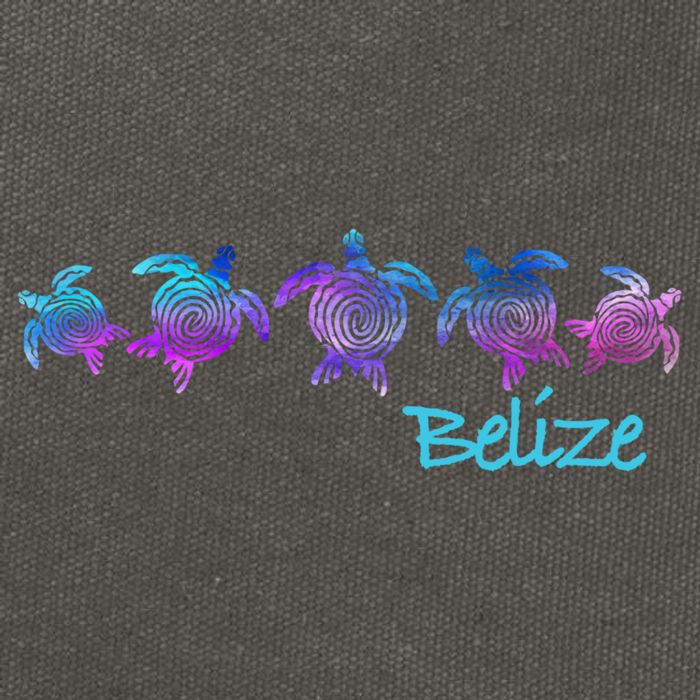 Belize Beach Design / Tribal Turtle Gift Cotton Canvas Backpack
