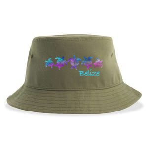 Belize Beach Design / Tribal Turtle Gift Sustainable Bucket Hat