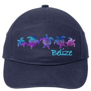 Belize Beach Design / Tribal Turtle Gift 7-Panel Snapback Hat