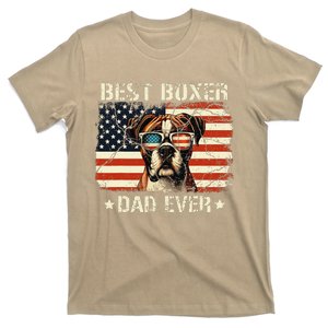 Best Boxer Dad Ever American Flag Dog Lover FatherS Day T-Shirt