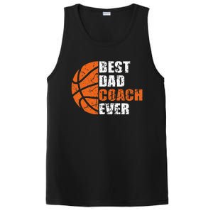 Best Basketball Dad Coach Ever Fathers Day Retro Bball Coach PosiCharge Competitor Tank