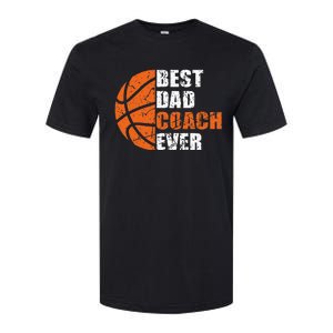 Best Basketball Dad Coach Ever Fathers Day Retro Bball Coach Softstyle CVC T-Shirt