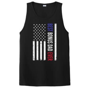 Best Bonus Dad Ever Funny Gift For Fathers Day Usa American Flag Gift PosiCharge Competitor Tank