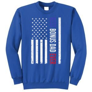 Best Bonus Dad Ever Funny Gift For Fathers Day Usa American Flag Gift Sweatshirt