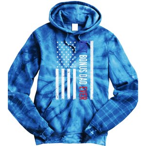 Best Bonus Dad Ever Funny Gift For Fathers Day Usa American Flag Gift Tie Dye Hoodie