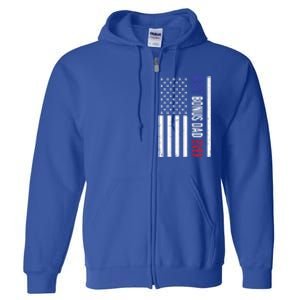 Best Bonus Dad Ever Funny Gift For Fathers Day Usa American Flag Gift Full Zip Hoodie