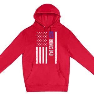 Best Bonus Dad Ever Funny Gift For Fathers Day Usa American Flag Gift Premium Pullover Hoodie