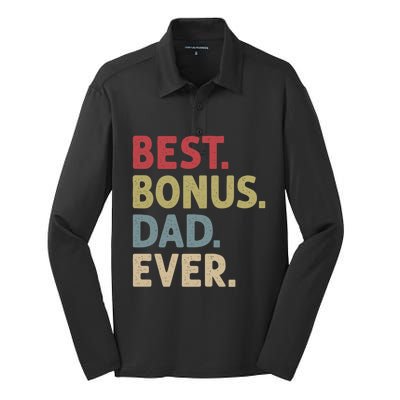 Best Bonus Dad Ever Gift Silk Touch Performance Long Sleeve Polo