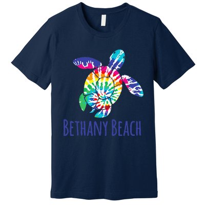 Bethany Beach Delaware Batik Tie Dye Boho Loggerhead Turtle Premium T-Shirt