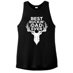 Best Buckin Dad Ever Ladies PosiCharge Tri-Blend Wicking Tank