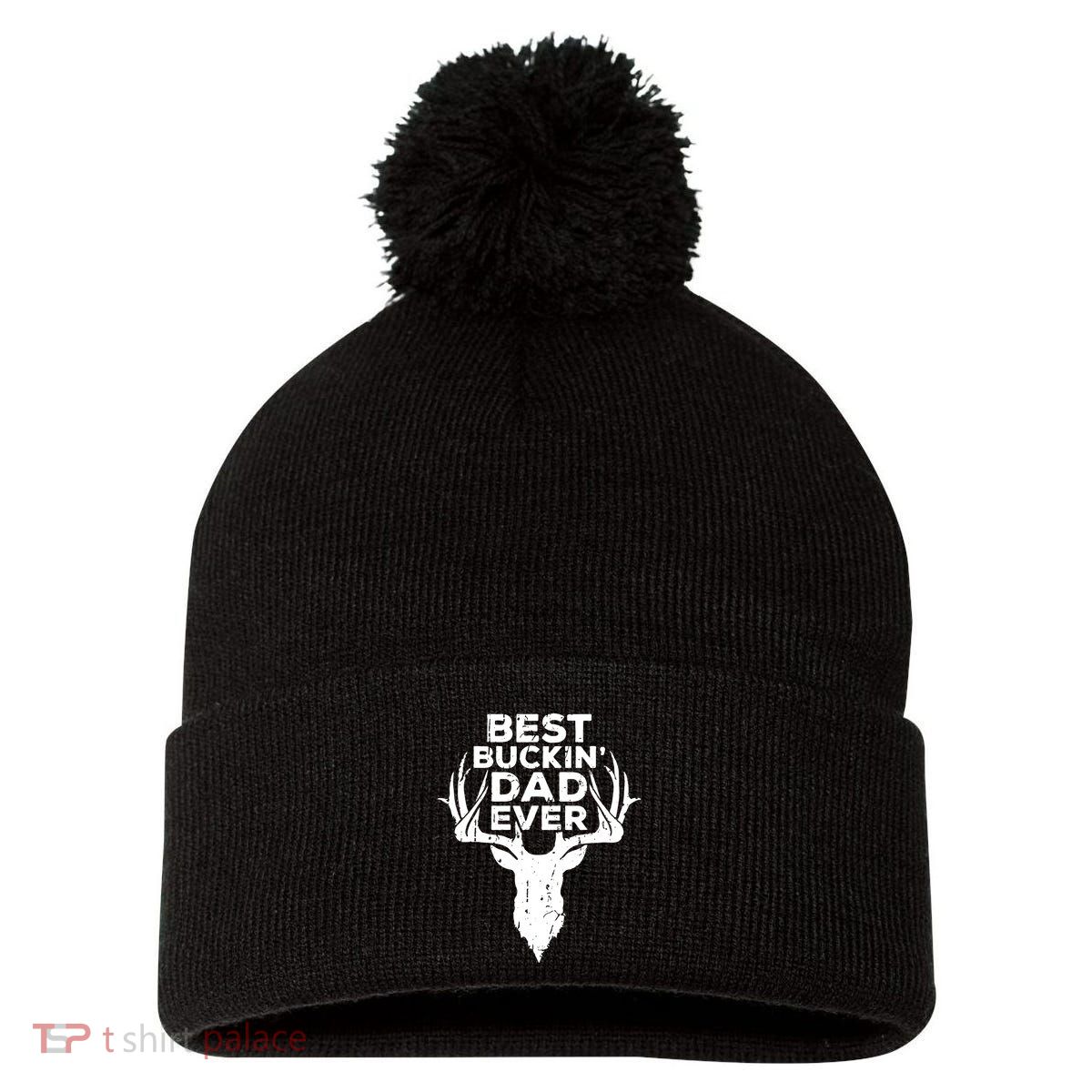 Best Buckin Dad Ever Pom Pom 12in Knit Beanie