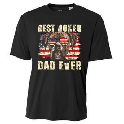 Best Boxer Dad Ever Usa Flag American Dog Animal Lover Cooling Performance Crew T-Shirt