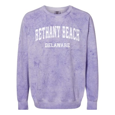 Bethany Beach Delaware De Vintage Varsity Sports Colorblast Crewneck Sweatshirt