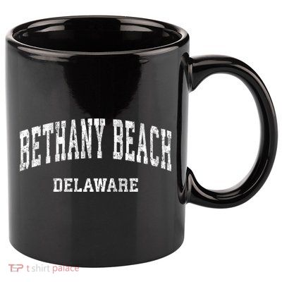 Bethany Beach Delaware De Vintage Varsity Sports 11oz C Handle Ceramic Mug