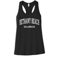 Bethany Beach Delaware De Vintage Varsity Sports Women's Racerback Tank