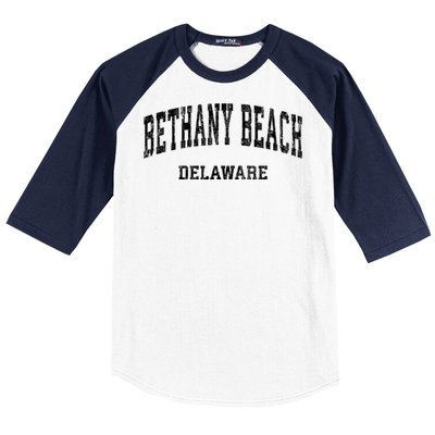 Bethany Beach Delaware De Vintage Varsity Sports Baseball Sleeve Shirt