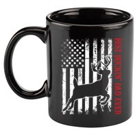 Best Buckin Dad Ever American Flag Deer Hunting 11oz C Handle Ceramic Mug