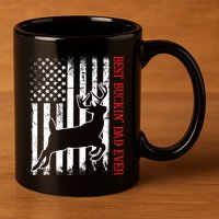 Best Buckin Dad Ever American Flag Deer Hunting 11oz C Handle Ceramic Mug