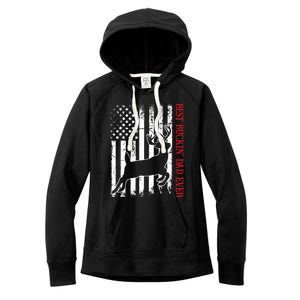 Best Buckin Dad Ever American Flag Deer Hunting Women's Fleece Hoodie