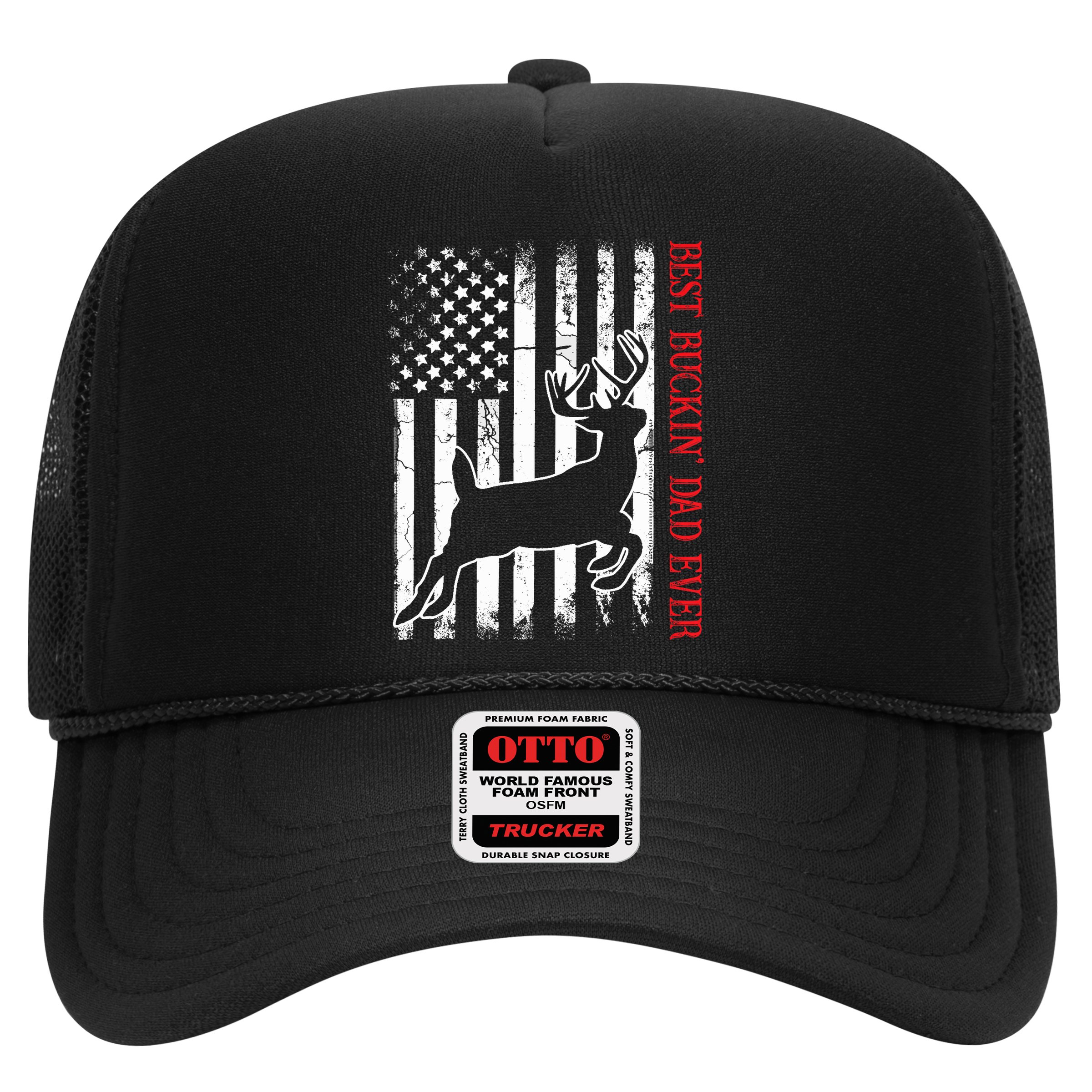 Best Buckin Dad Ever American Flag Deer Hunting Hat