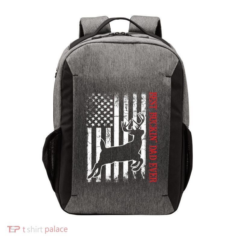 Best Buckin Dad Ever American Flag Deer Hunting Vector Backpack
