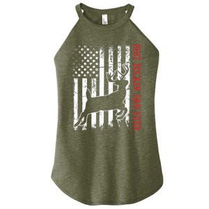 Best Buckin Dad Ever American Flag Deer Hunting Women's Perfect Tri Rocker Tank