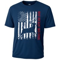 Best Buckin Dad Ever American Flag Deer Hunting Cooling Performance Crew T-Shirt