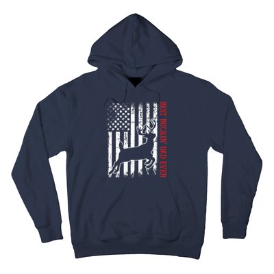 Best Buckin Dad Ever American Flag Deer Hunting Hoodie