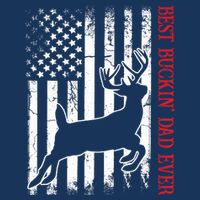 Best Buckin Dad Ever American Flag Deer Hunting Sustainable Bucket Hat