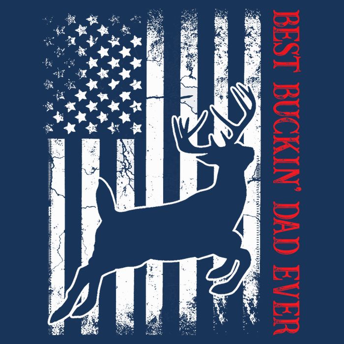 Best Buckin Dad Ever American Flag Deer Hunting Sustainable Bucket Hat