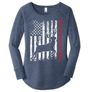 Best Buckin Dad Ever American Flag Deer Hunting Women's Perfect Tri Tunic Long Sleeve Shirt