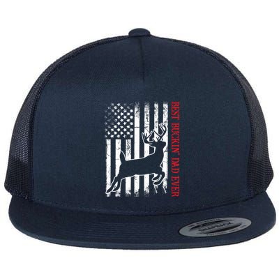 Best Buckin Dad Ever American Flag Deer Hunting Flatbill Hat