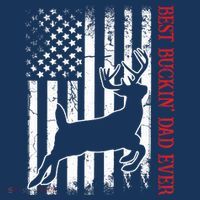 Best Buckin Dad Ever American Flag Deer Hunting 16 in Basic Backpack