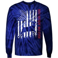 Best Buckin Dad Ever American Flag Deer Hunting Tie-Dye Long Sleeve Shirt