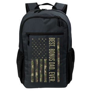 Best Bonus Dad Ever With Us American Flag Camo Fathers Day Funny Gift Daily Commute Backpack