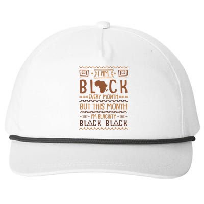 Blackity Black Every Month Black History African Snapback Five-Panel Rope Hat