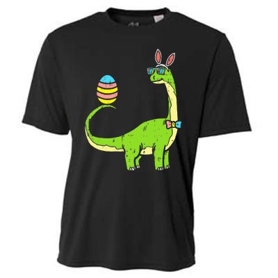 Brontosaurus Bunny Ears Egg Easter Day Dinosaur Dino Cooling Performance Crew T-Shirt