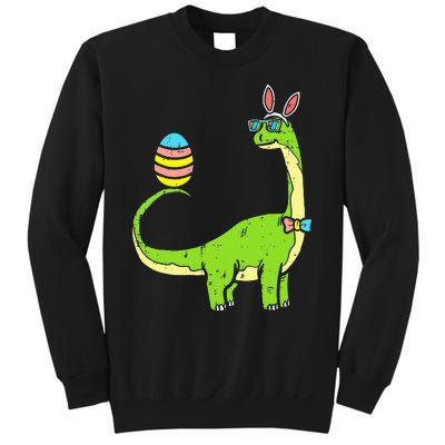 Brontosaurus Bunny Ears Egg Easter Day Dinosaur Dino Sweatshirt