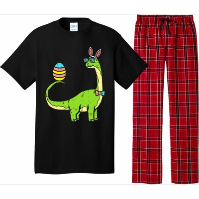 Brontosaurus Bunny Ears Egg Easter Day Dinosaur Dino Pajama Set