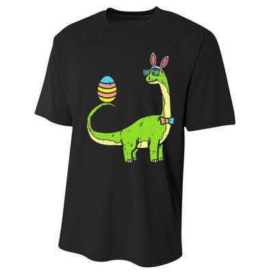 Brontosaurus Bunny Ears Egg Easter Day Dinosaur Dino Performance Sprint T-Shirt