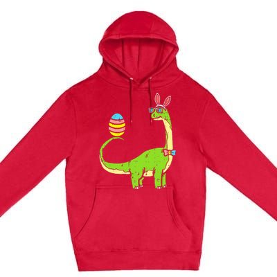 Brontosaurus Bunny Ears Egg Easter Day Dinosaur Dino Premium Pullover Hoodie