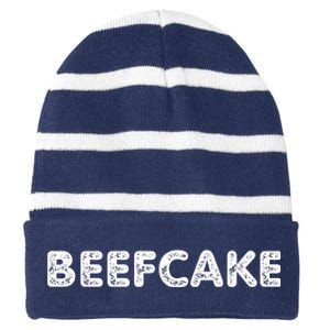 Beefcake Striped Beanie with Solid Band