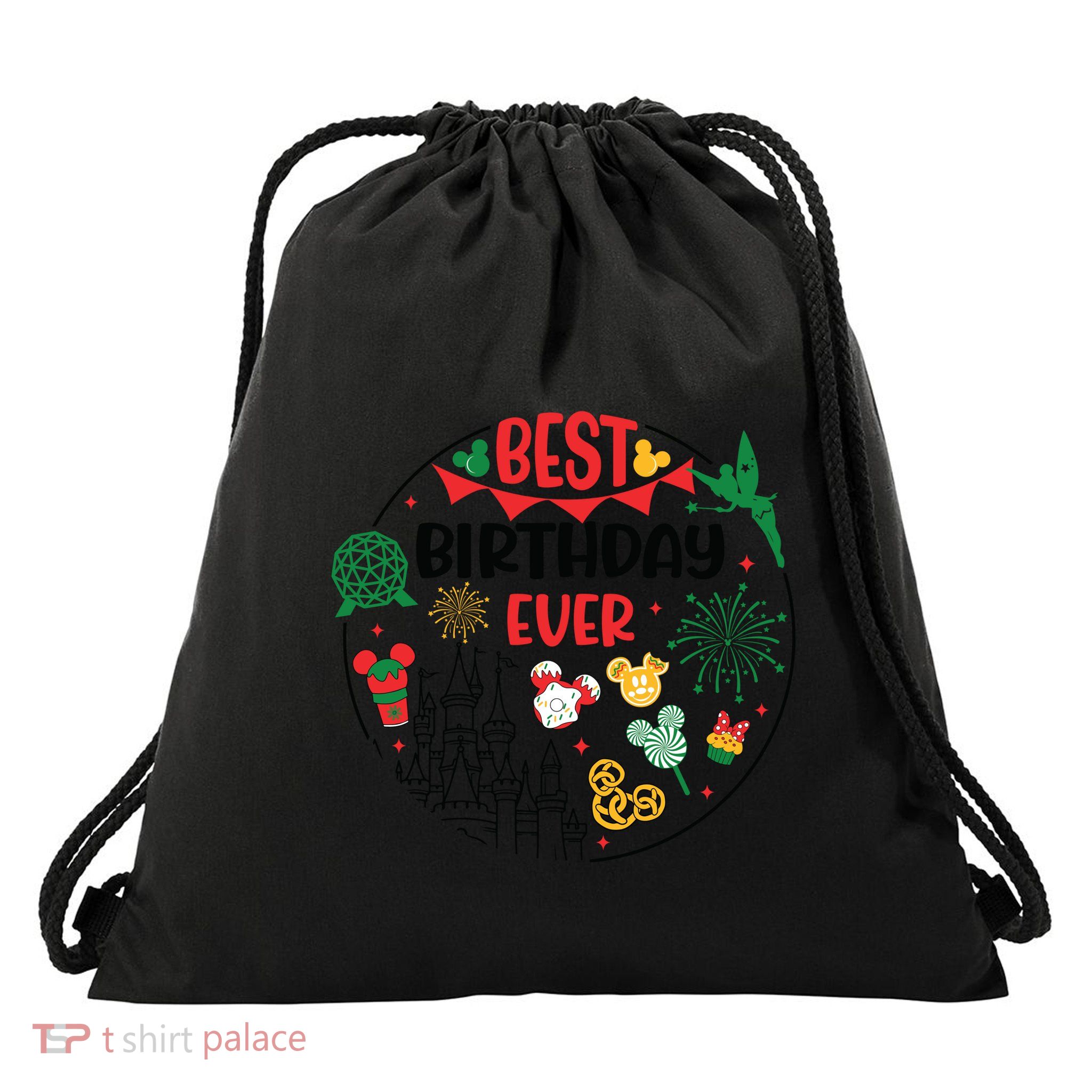 Best Birthday Ever Christmas Holiday Magical Castle Drawstring Bag