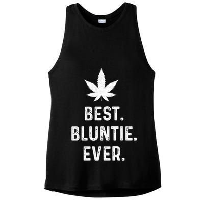 Best Bluntie Ever Funny Stoner Aunt Auntie Marijuana Weed Great Gift Ladies PosiCharge Tri-Blend Wicking Tank