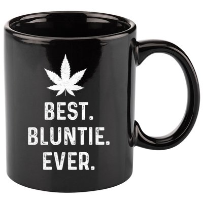 Best Bluntie Ever Funny Stoner Aunt Auntie Marijuana Weed Great Gift 11oz C Handle Ceramic Mug
