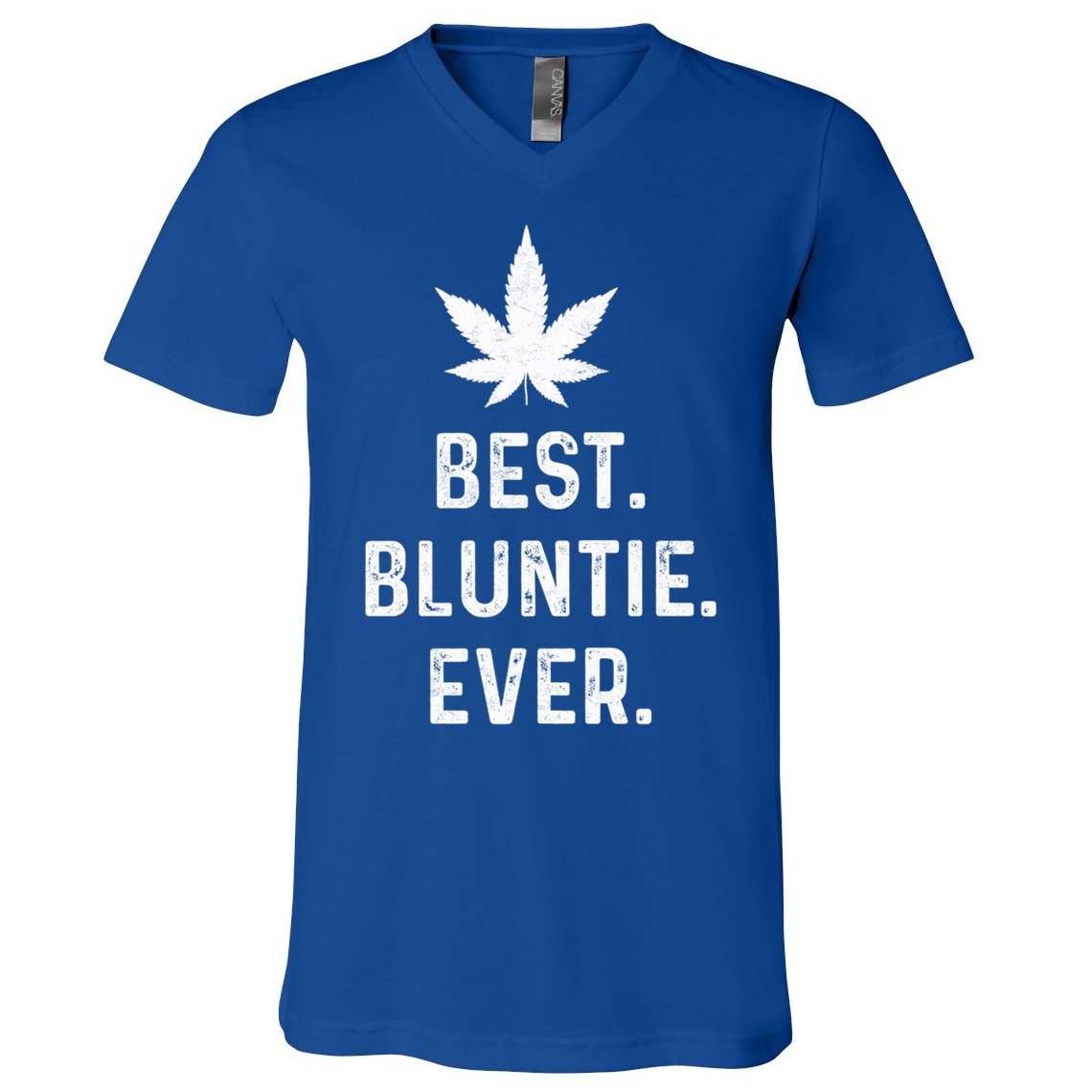 Best Bluntie Ever Funny Stoner Aunt Auntie Marijuana Weed Great Gift V-Neck T-Shirt