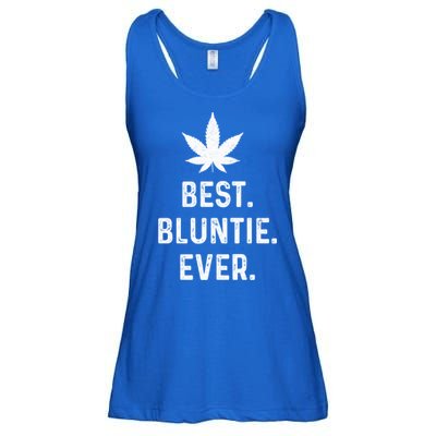 Best Bluntie Ever Funny Stoner Aunt Auntie Marijuana Weed Great Gift Ladies Essential Flowy Tank