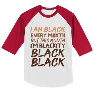 Blackity Black Every Month Black History Bhm African Gift Kids Colorblock Raglan Jersey