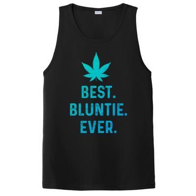 Best Bluntie Ever Funny Stoner Aunt Auntie Marijuana Weed Great Gift PosiCharge Competitor Tank