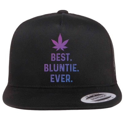 Best Bluntie Ever Funny Stoner Aunt Auntie Marijuana Weed Great Gift Flatbill Hat
